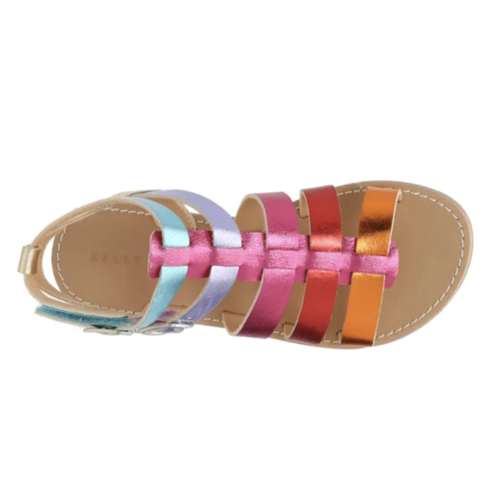 NIB Kelly & Katie Chloe Gladiator Rainbow Sandal Kids Size 5